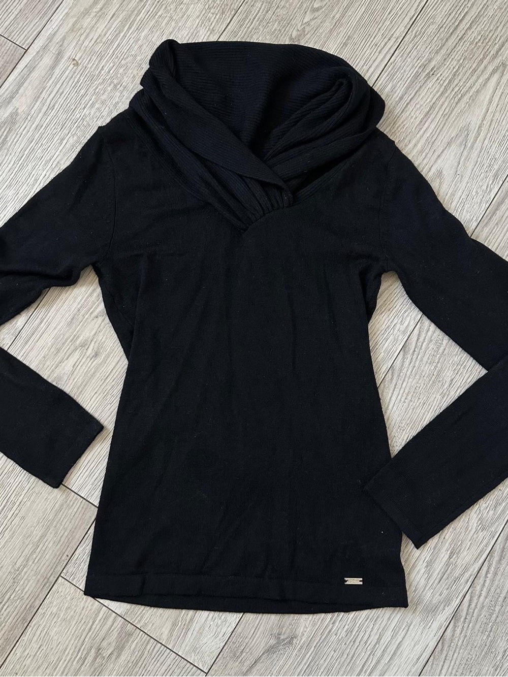 Guess Black Ribbed Cowl Neck Sweater - Picture 3 of 10